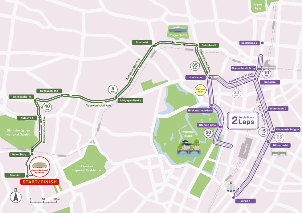 recorrido del maratón del mundial de tokio 2025