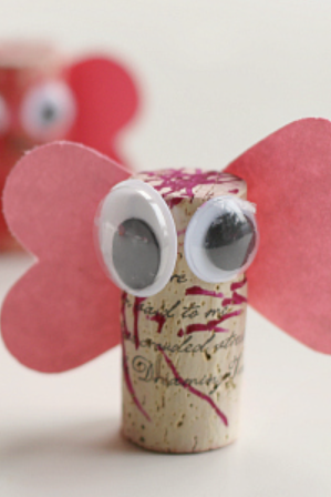 recycled crafts for kids cork love bugs