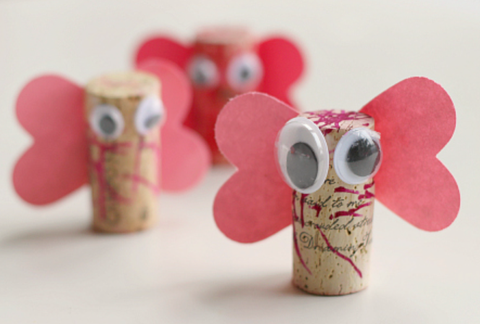 recycled crafts for kids cork love bugs