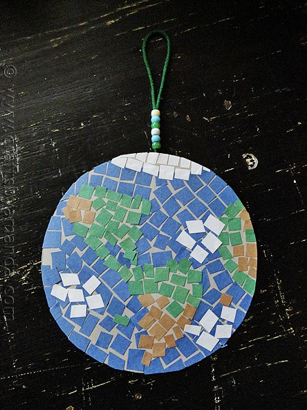 recycled crafts for kids mosaic earth