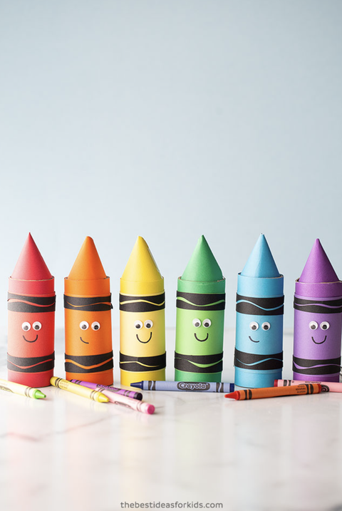 recycled crafts for kids toilet paper crayons