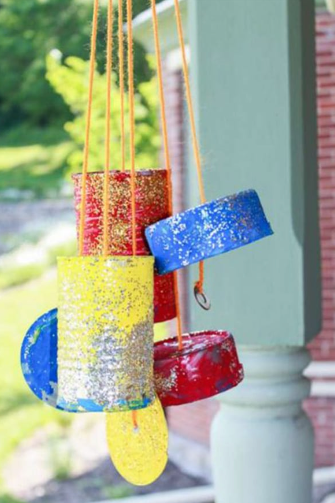 recycled crafts for kids wind chimes