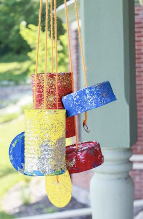 recycled crafts for kids wind chimes