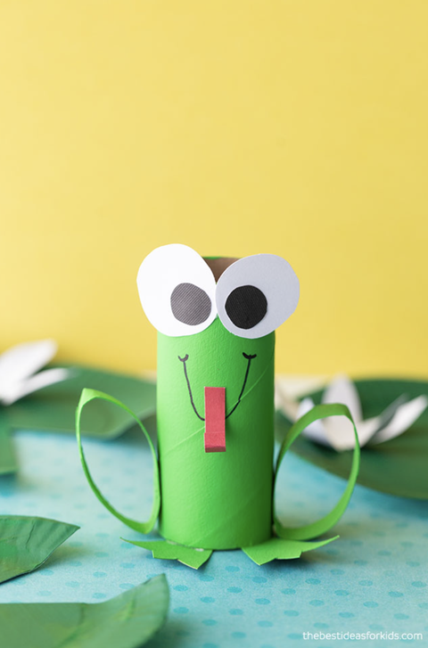 recycled crafts for kids toilet paper roll frog