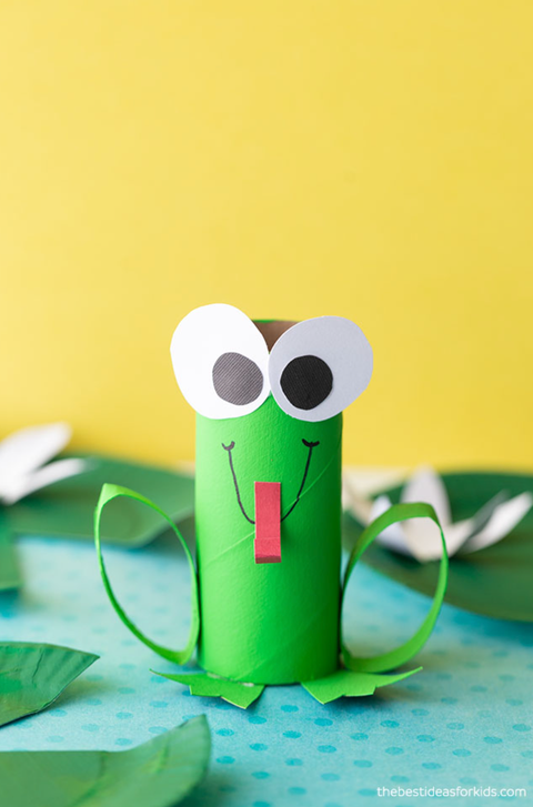 recycled crafts for kids toilet paper roll frog