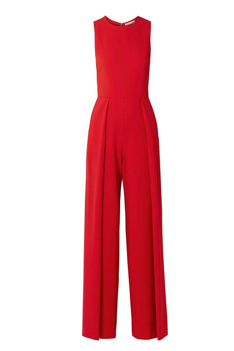 Elvira Red Organic Cotton Wide Leg Jumpsuit for Weddings