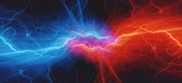 red and blue lightning, abstract electrical background