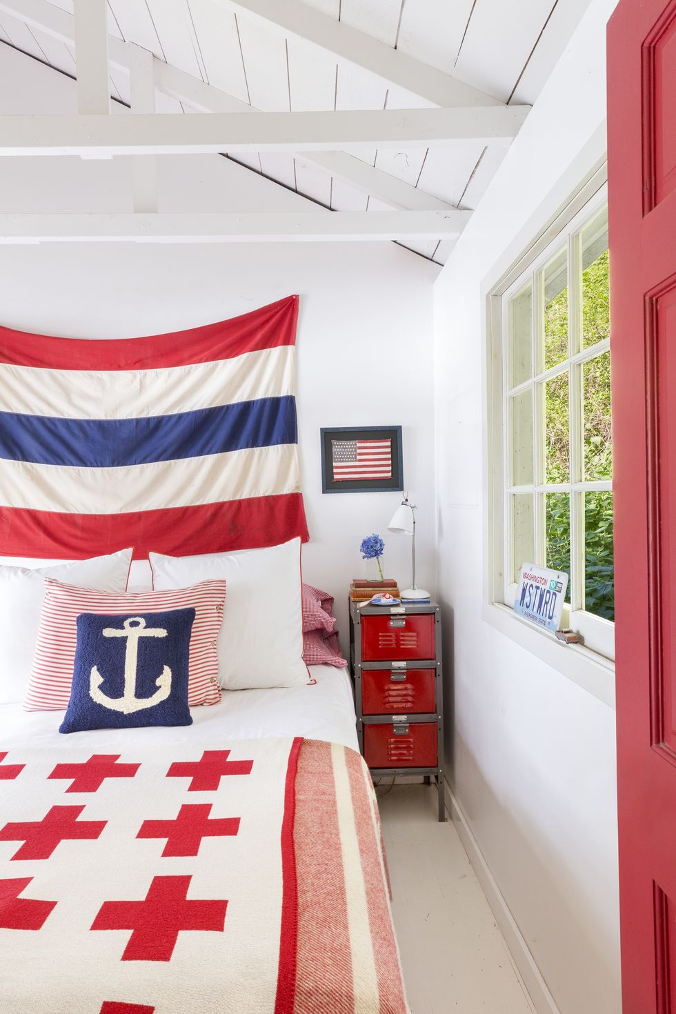 bedroom with nautical decor