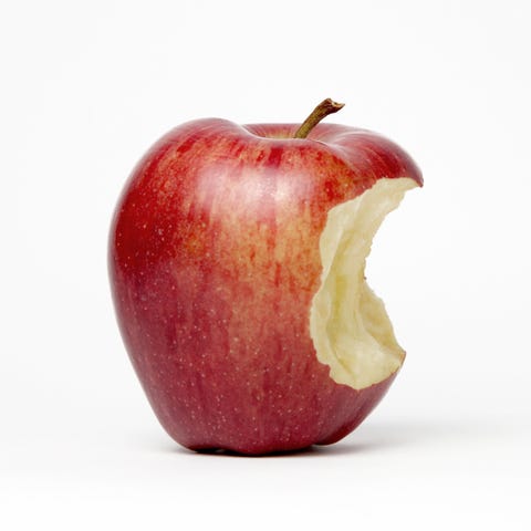 red apple with bite