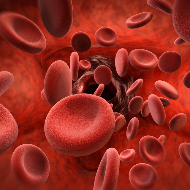 red blood cells clotting in vein