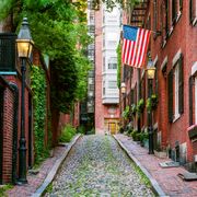 red brick, acorn street, boston, massachusetts, america