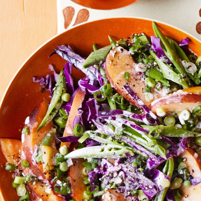bbq side dishes - red cabbage and nectarine slaw