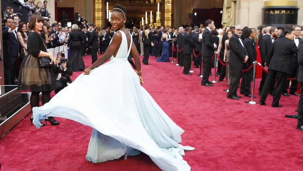 HOLLYWOOD,  CA - March 2, 2014      Lupita Nyong'o    arrives at the 86th Annual Academy Awards on S
