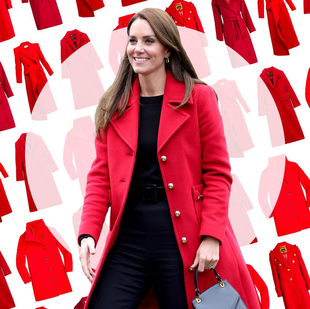 Red Trench Coat for Women 2023 Autumn New Women Elegant England