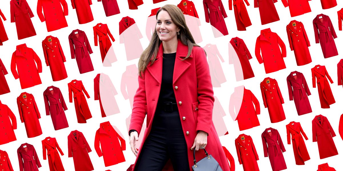 kate middleton red wool coats
