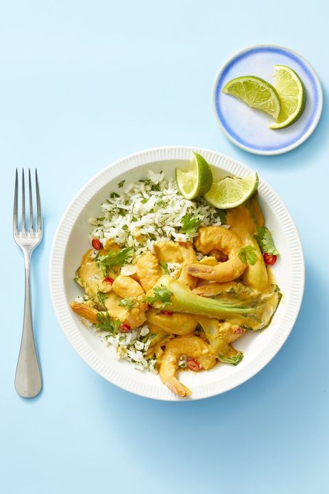 red curry shrimp and cilantro rice