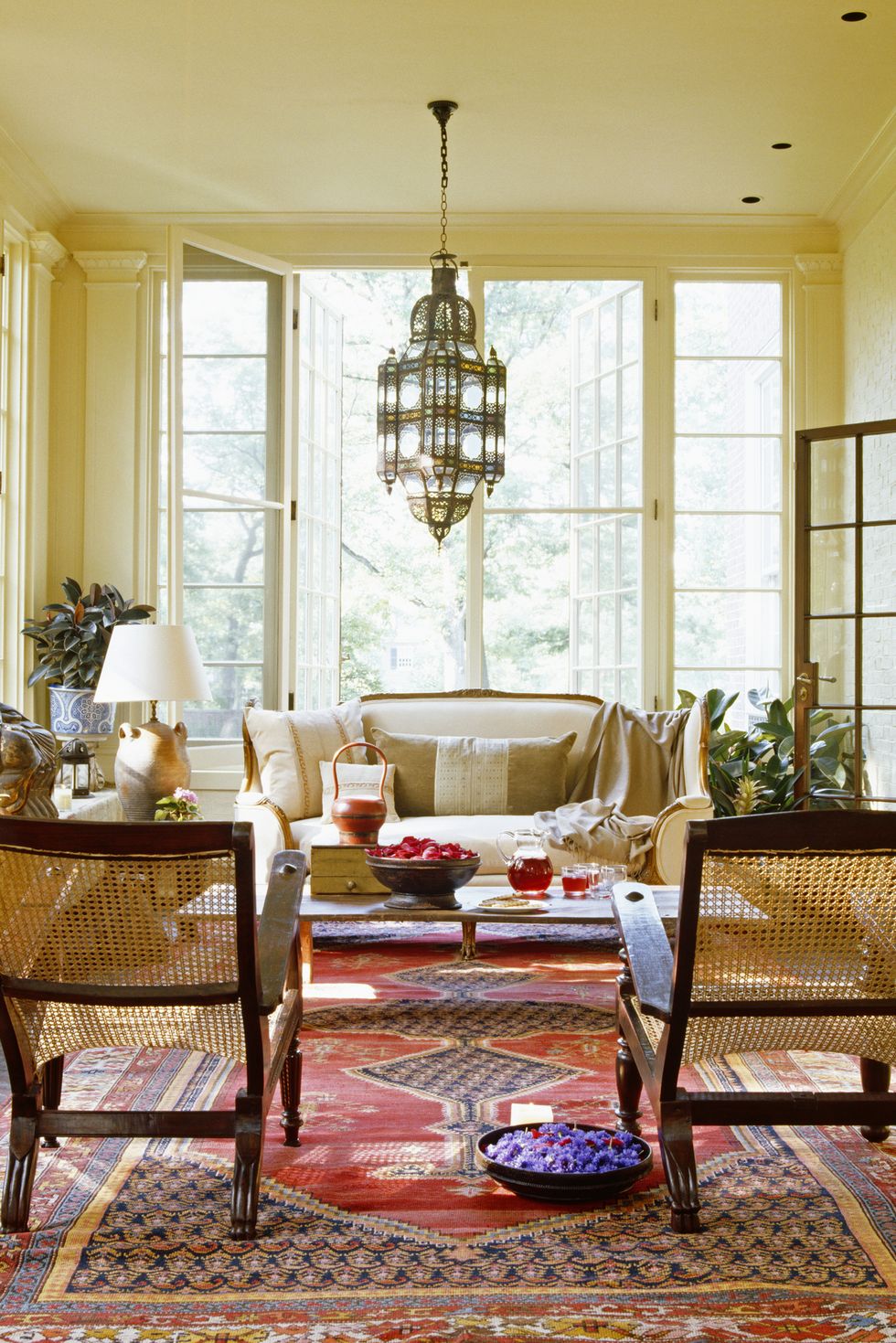 colorful boho living room