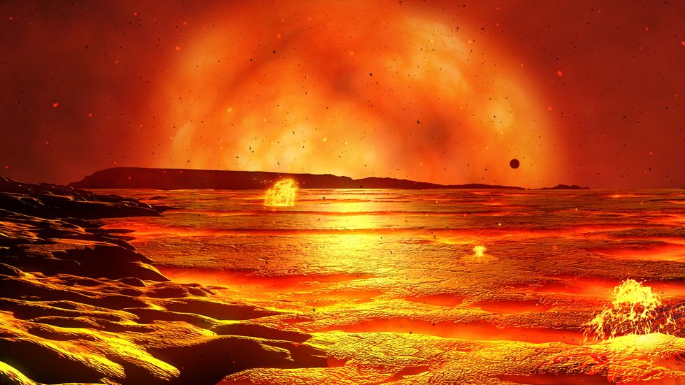 Red giant sun illustration