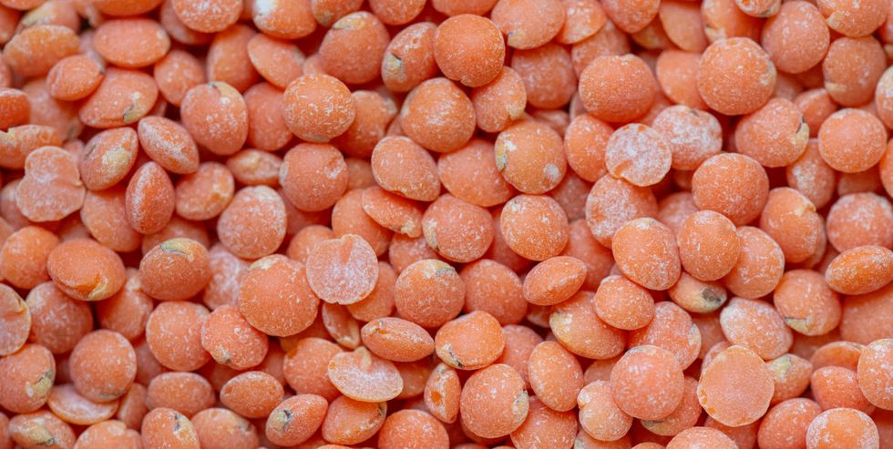 red lentils close up