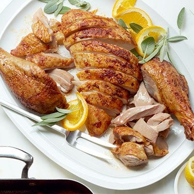 red rubbed turkey sliced