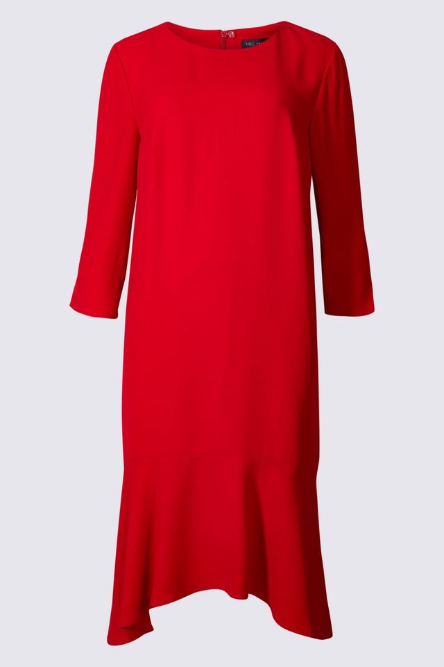 Clothing, Red, Day dress, Dress, Sleeve, Pink, Neck, Cocktail dress, Magenta, Outerwear, 