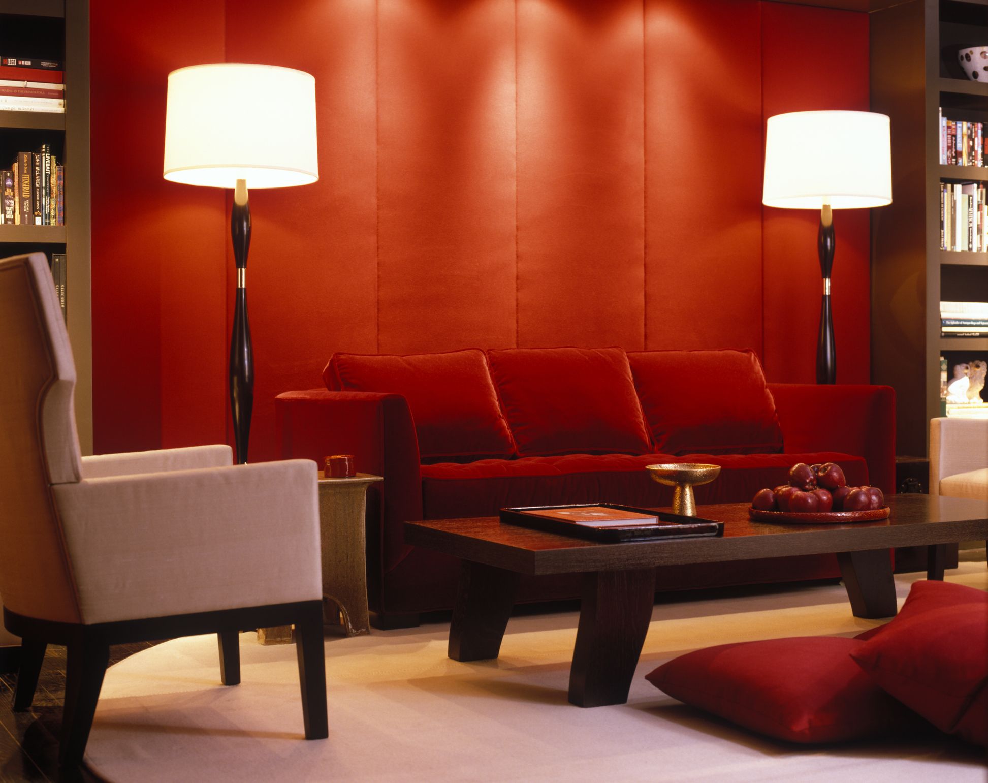 75 Living Room with Red Walls Ideas You'll Love - January, 2024