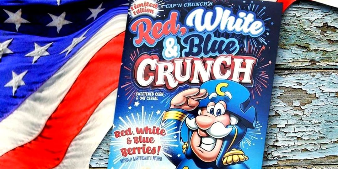 Cap'n Crunch red, white and blue crunch cereal