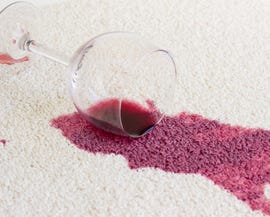 red wine on the carpet