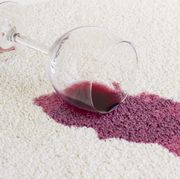 red wine on the carpet