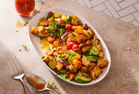 red wine vinaigrette in a bottle and on salad