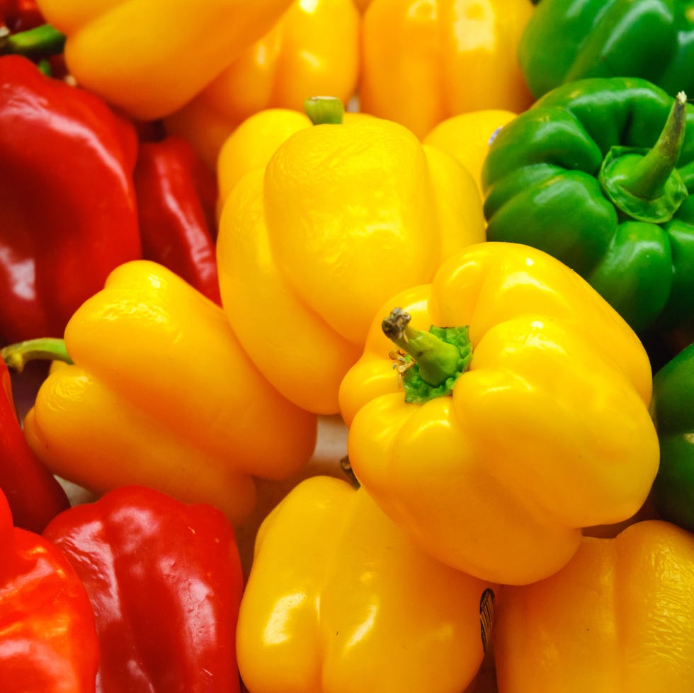 red, yellow and green bell peppers