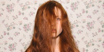 Hair, Face, Hairstyle, Long hair, Chin, Brown hair, Hair coloring, Head, Nose, Forehead, 