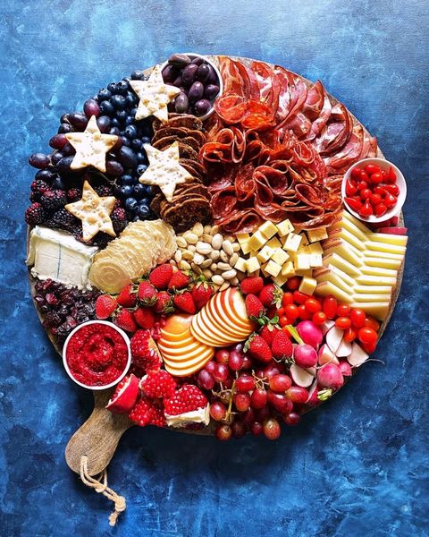 fourth of july themed red white and blue fruit platter