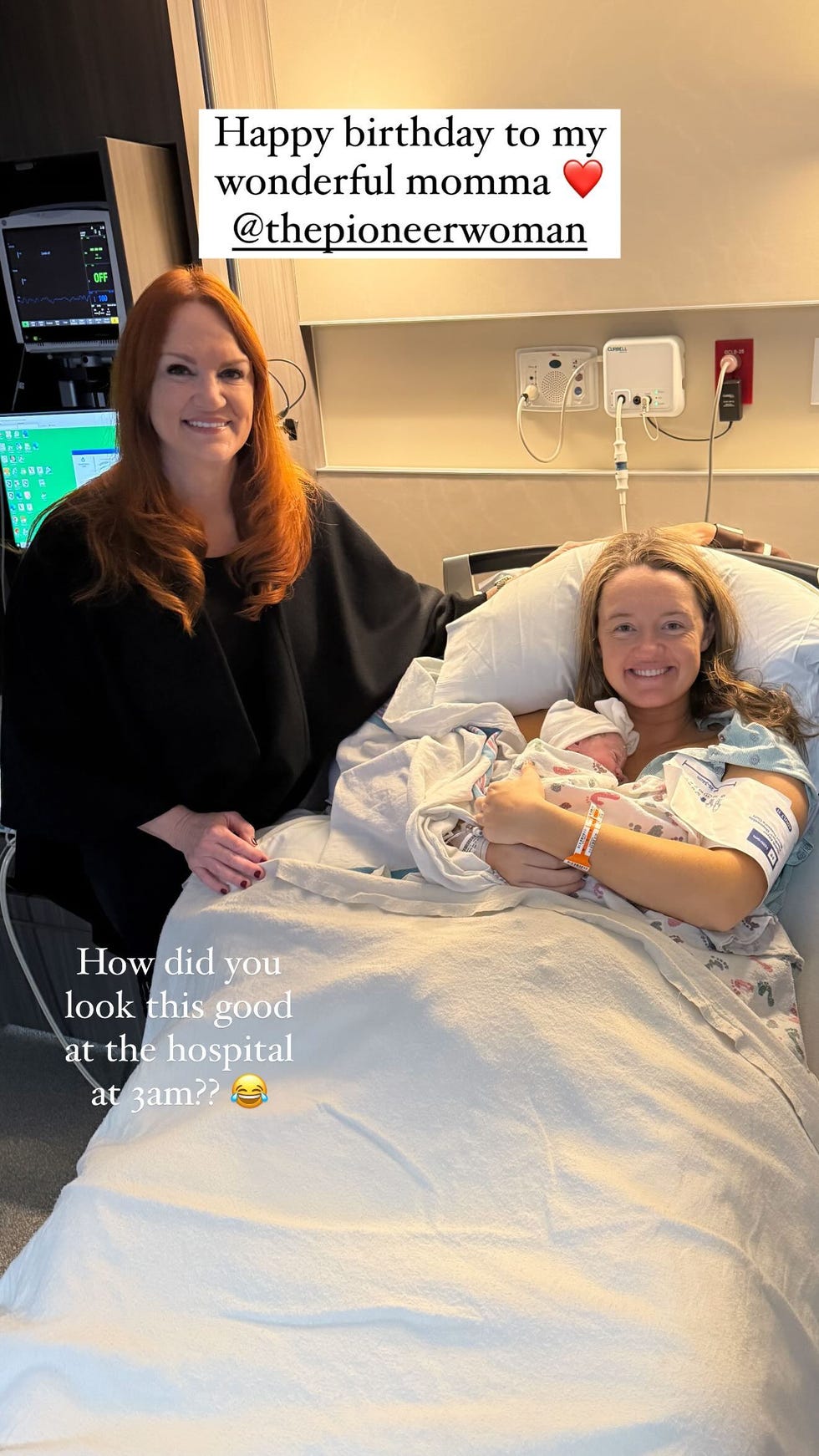 celebration of a birthday in a hospital setting with a newborn