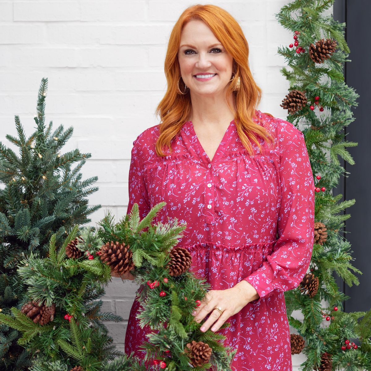 ree drummond wearing holiday blouse