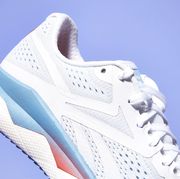 footwear, white, shoe, walking shoe, outdoor shoe, sneakers, running shoe, athletic shoe, cross training shoe, electric blue,