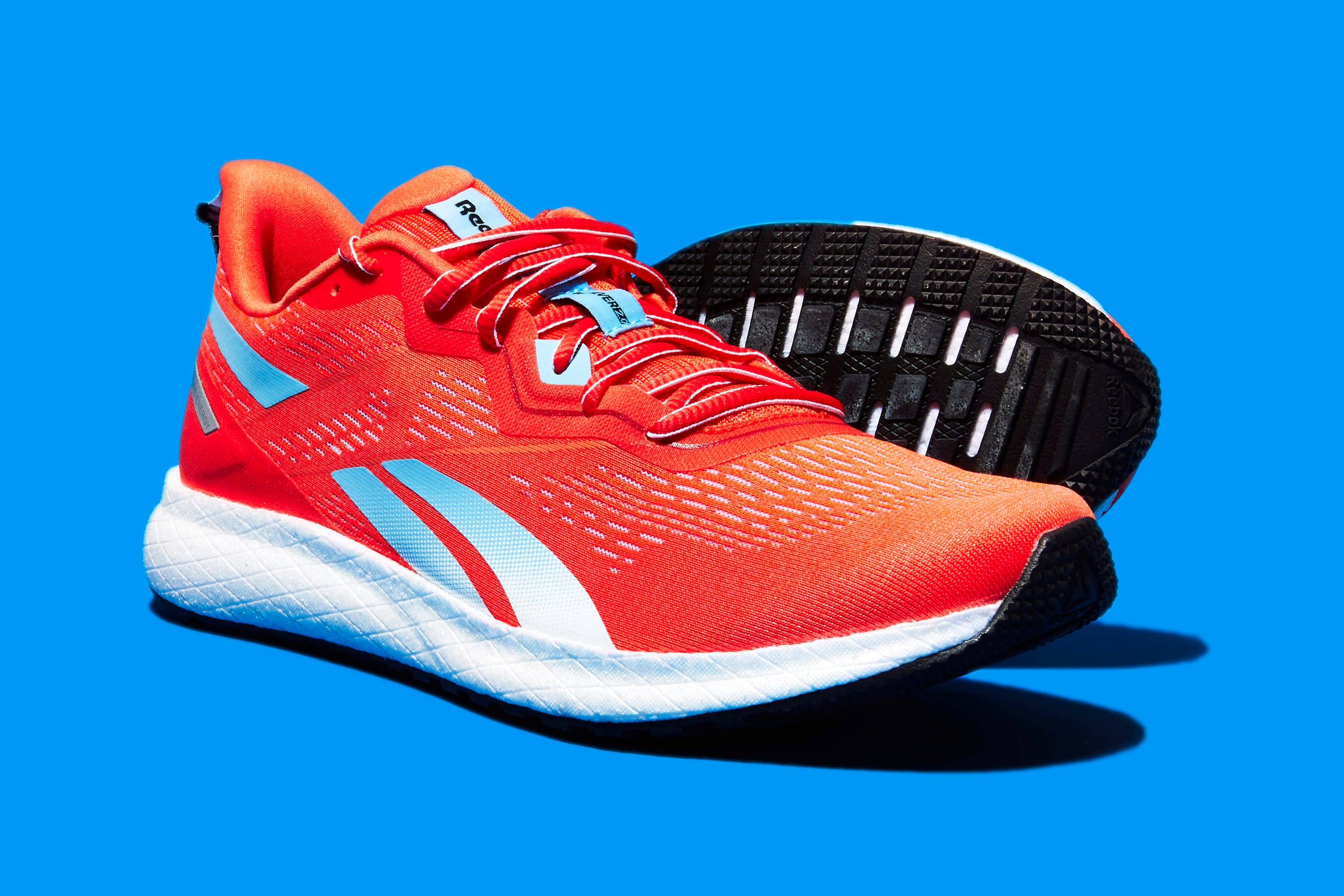 Shoe, Footwear, Sneakers, Red, Orange, Blue, Walking shoe, Running shoe, Outdoor shoe, Carmine, 