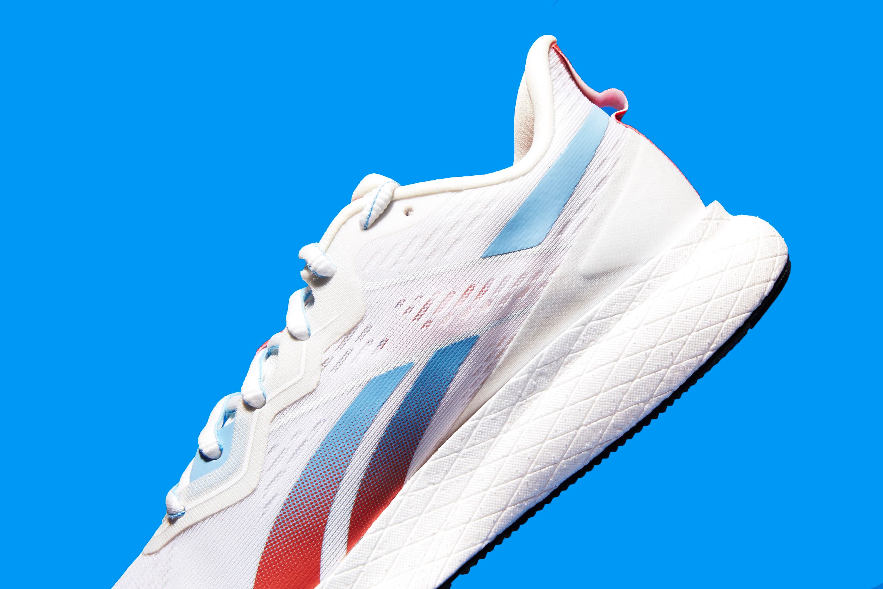 Footwear, White, Blue, Shoe, Athletic shoe, Outdoor shoe, Sneakers, Walking shoe, 