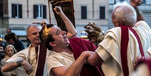 Reenactment of the Ides of March, the day of the killing of...