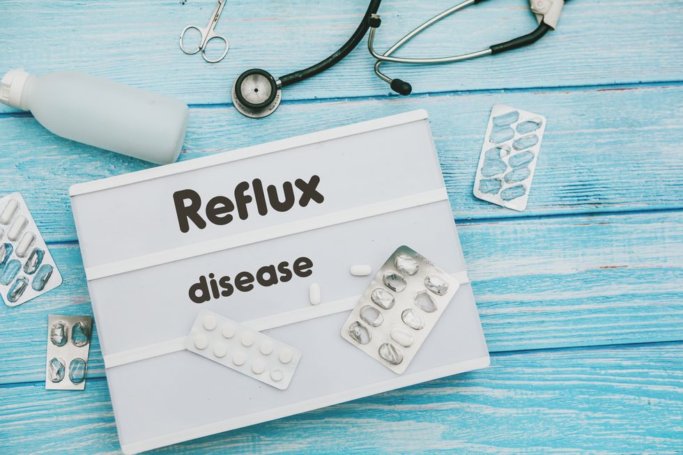 reflux disease  text and medical items