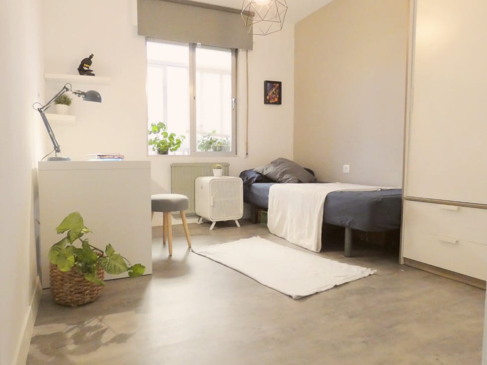 Dormitorio decorado con plantas