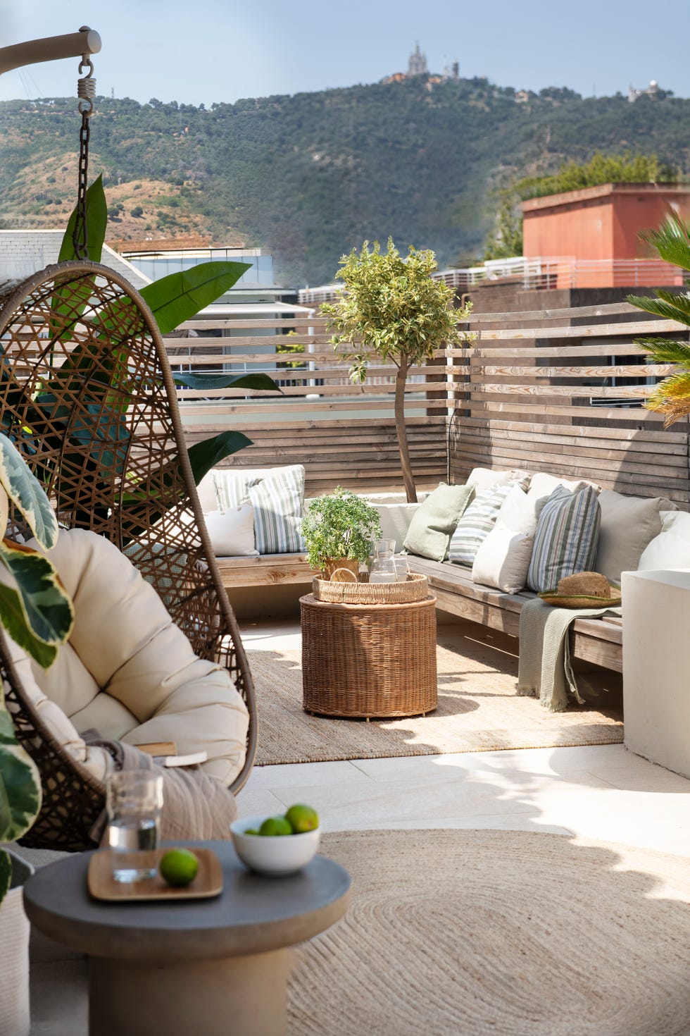 terraza con muebles de exterior