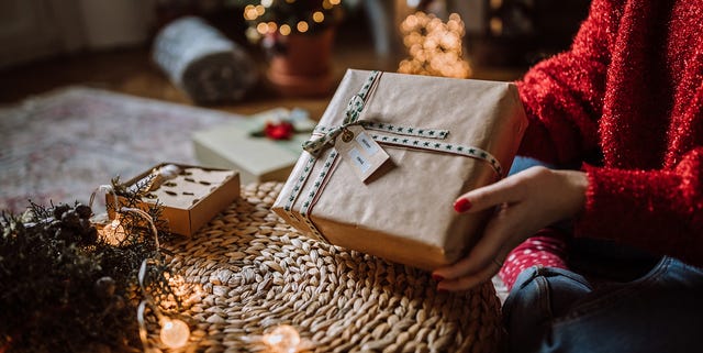 Finishing Up Her Christmas Presents