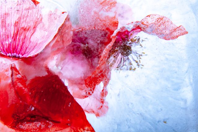 fiori rossi congelati