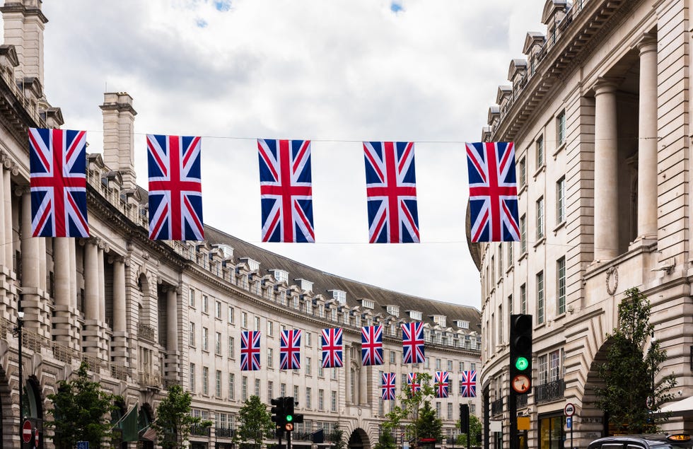 regent street, london and union jack flags