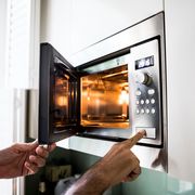 reheating  cooking food in the microwave oven