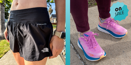 the north face sunriser shorts, hoka clifton 9 road running shoes