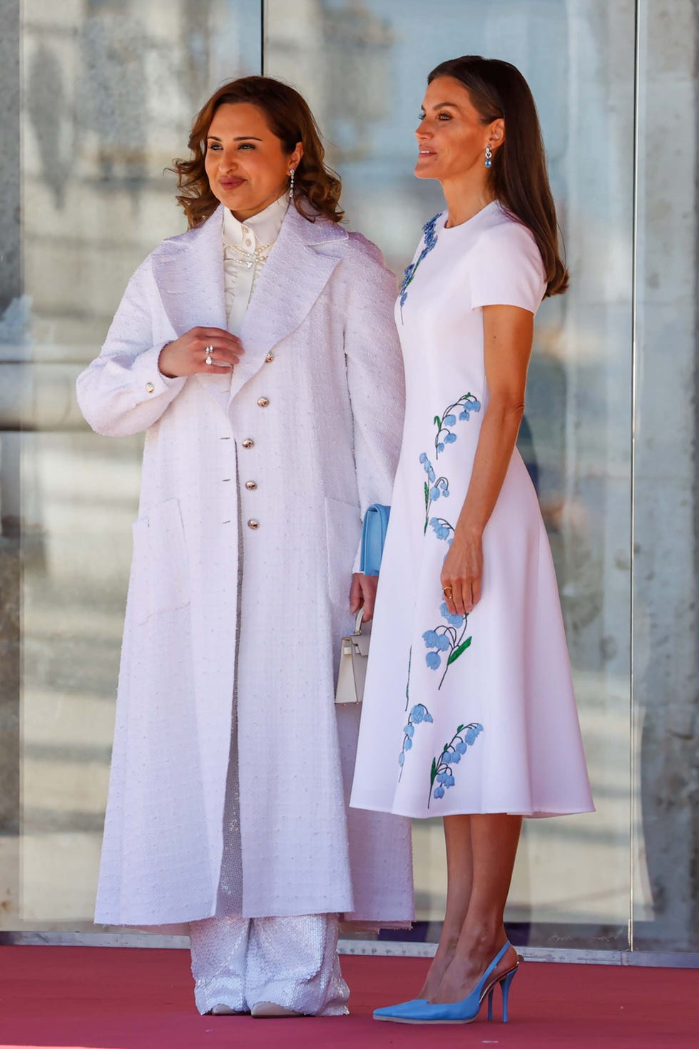 king felipe vi and letizia ortiz receive their highnesses sheikh tamim bin hamad al thani, emir of the state of qatar, and sheikha jawaher bint hamad bin suhaim al thani, in madrid, tuesday, may 17, 2022