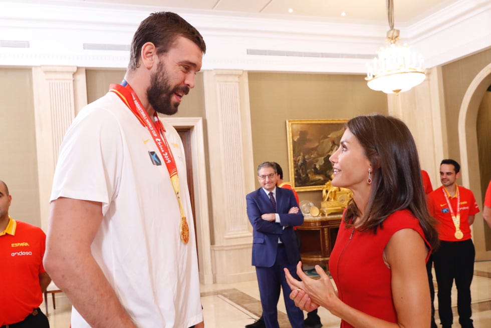 Los Reyes con la selección española de baloncesto
