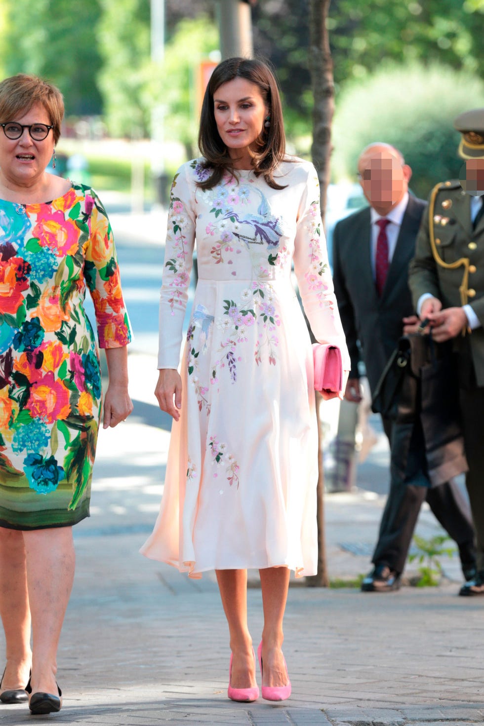 Clothing, Street fashion, Fashion, Dress, Pink, Yellow, Footwear, Event, Outerwear, Fashion design, 